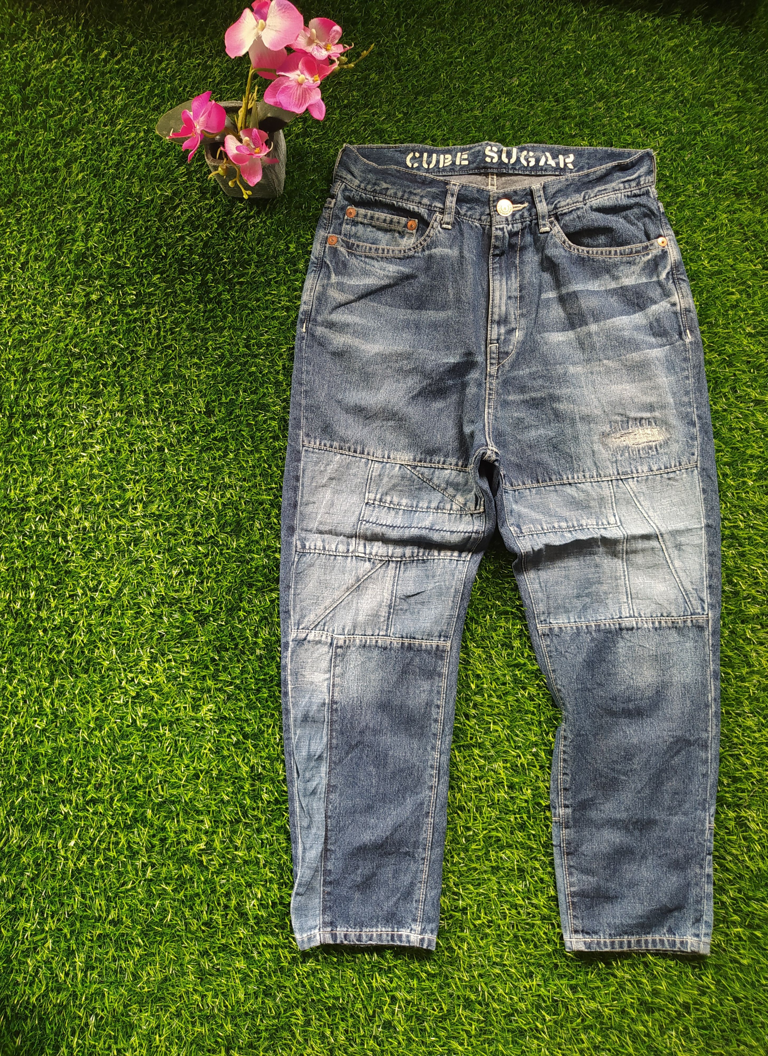 Japanese Brand Cube Sugar Patchwork Design Jeans Size US 31 - 1 Thumbnail