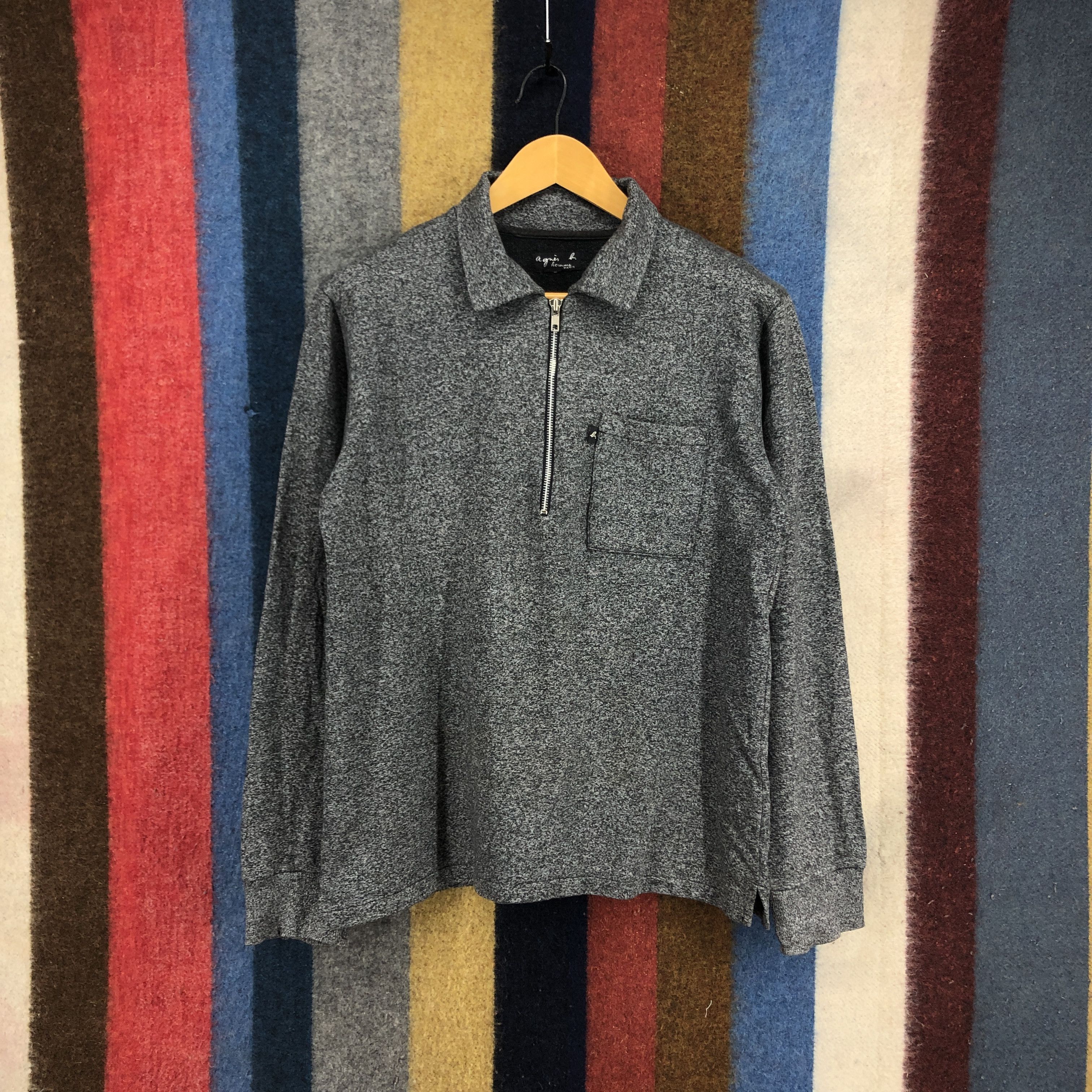 agnes b. AGNES B HOMME Sweatshirt Jumper #2763-100 Size US S / EU 44-46 / 1 - 1 Thumbnail