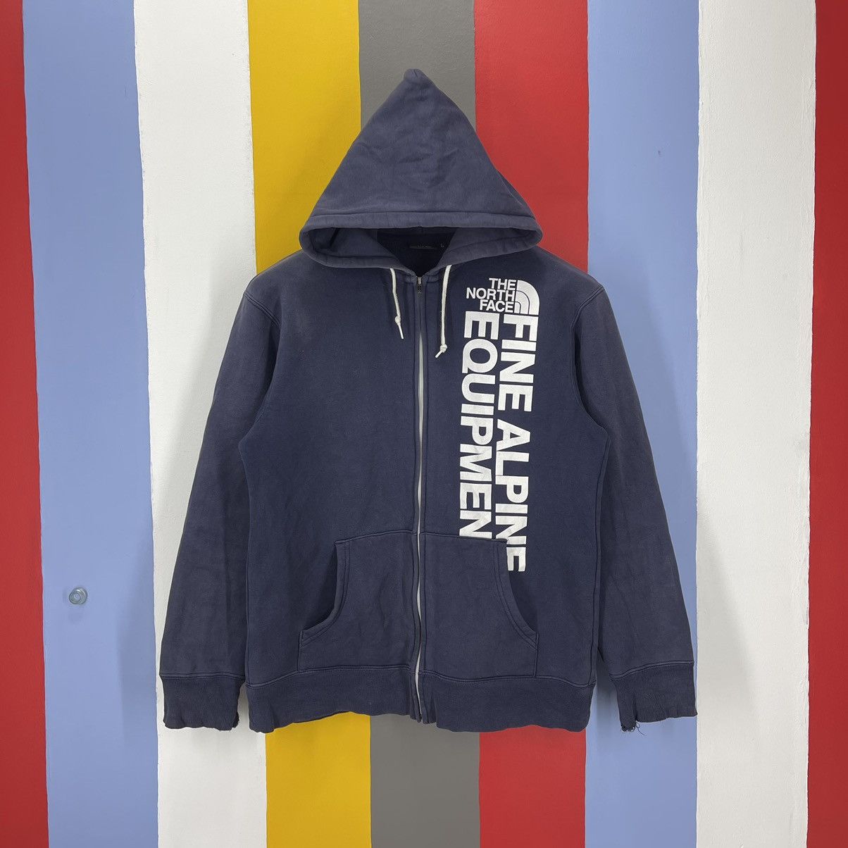 image of The North Face Zipper Hoodie 1124/an in Navy Blue, Men's (Size Medium)
