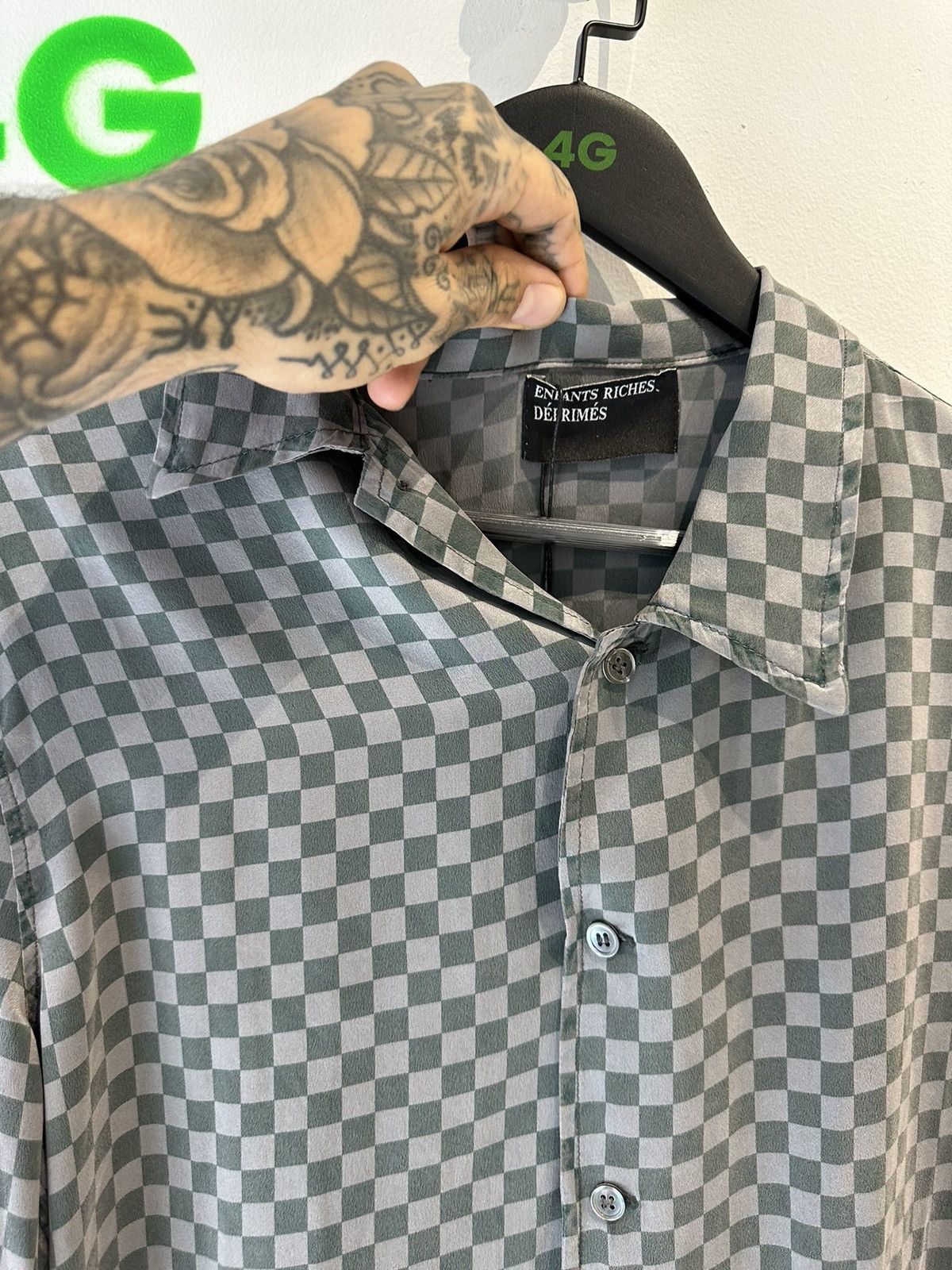 Enfants Riches Deprimes ERD 100% SILK CAMPAIGN SS20 CHECKERED SHIRT Size US L / EU 52-54 / 3 - 4 Thumbnail