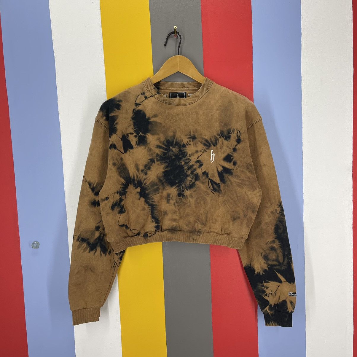 Japanese Brand DJ HONDA Crop Sweatshirt Acid Wash #1269/AR Size M / US 6-8 / IT 42-44 - 3 Thumbnail