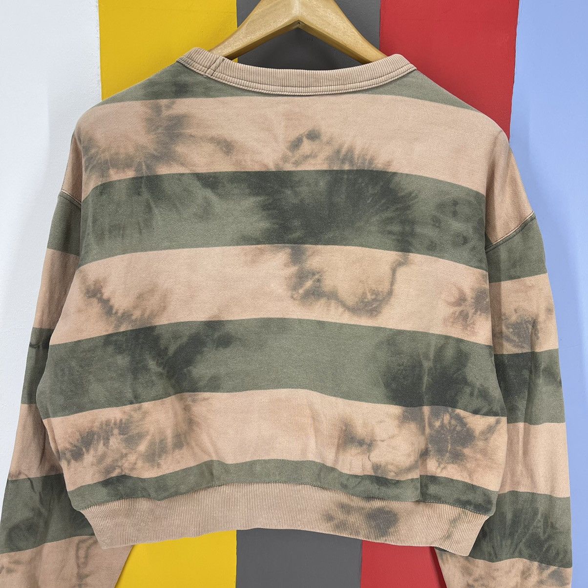 Beams Japan BEAMS Custom Crop Stripe Sweatshirt Acid Wash #1270/AR Size M / US 6-8 / IT 42-44 - 8 Thumbnail