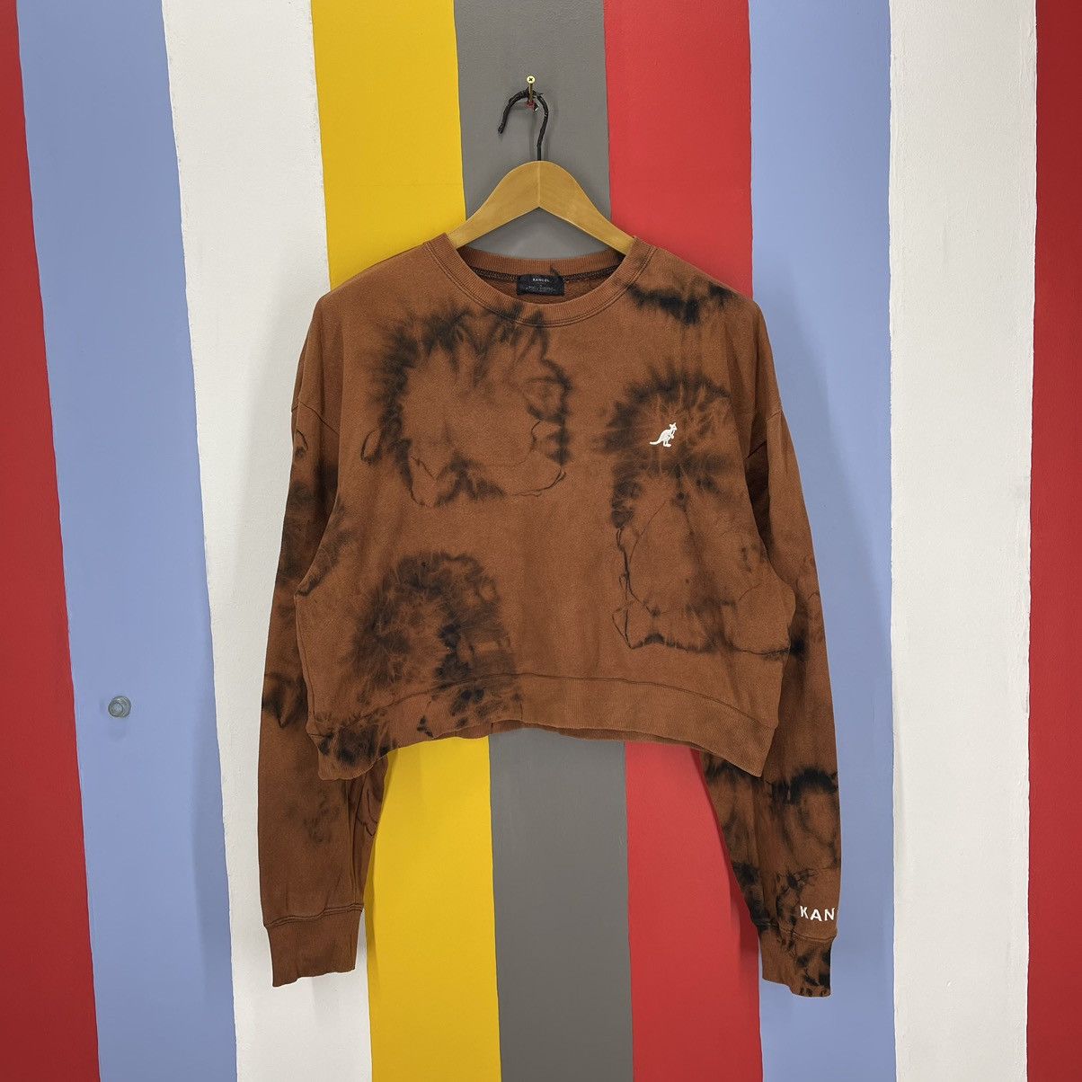 Kangol KANGOL Custom Crop Sweatshirt Acid Wash #1272/AR Size L / US 10 / IT 46 - 1 Thumbnail