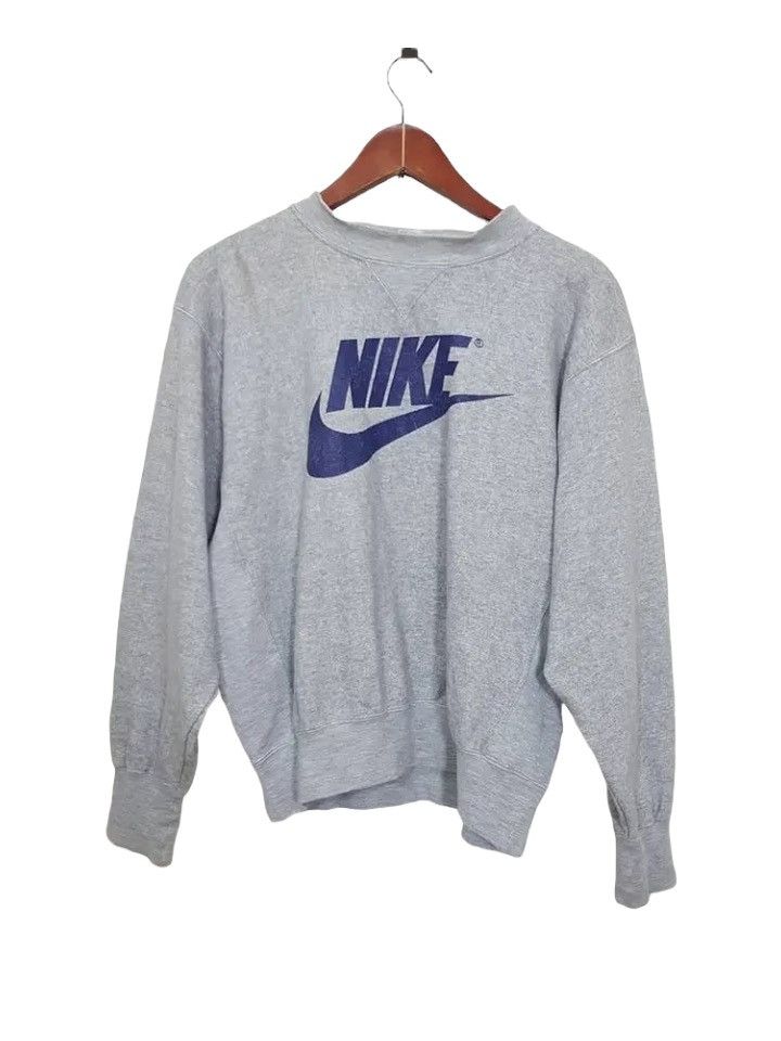 Nike × Vintage Vintage NIKE Swoosh Crewneck 90s Style Sweatshirt 90s Style Size US L / EU 52-54 / 3 - 1 Thumbnail