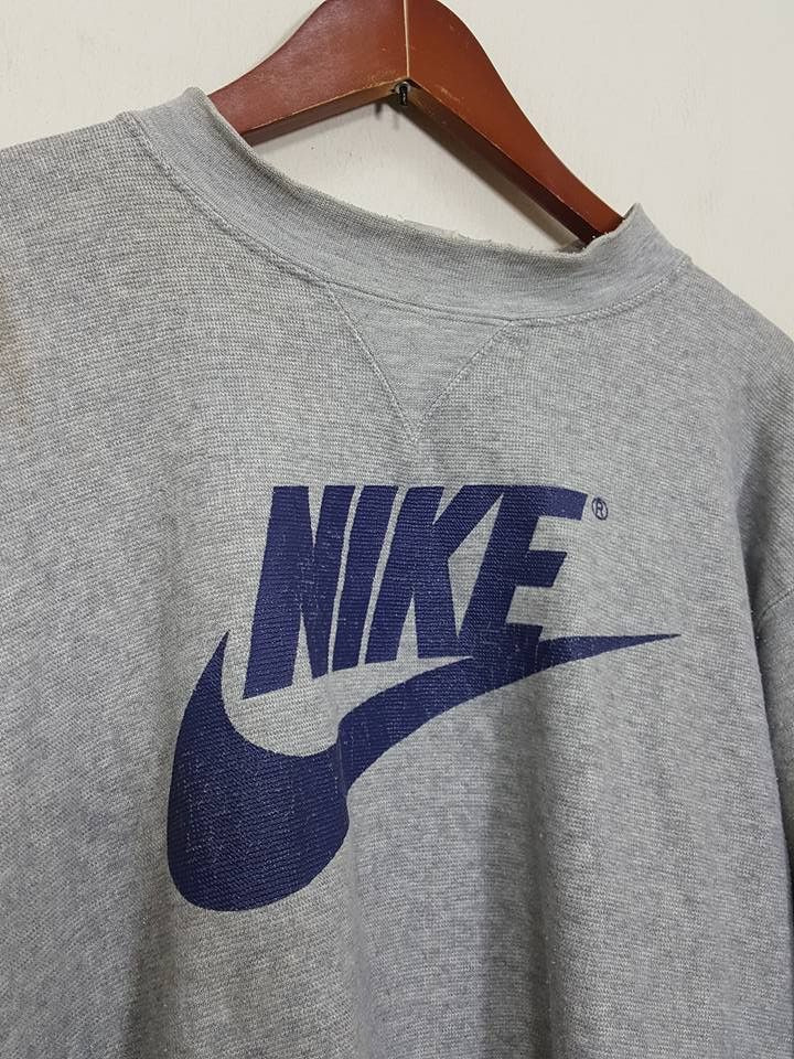 Nike × Vintage Vintage NIKE Swoosh Crewneck 90s Style Sweatshirt 90s Style Size US L / EU 52-54 / 3 - 3 Thumbnail