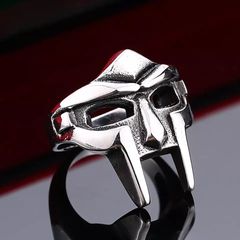 MF Doom Mask Stainless Steel Ring, Silver