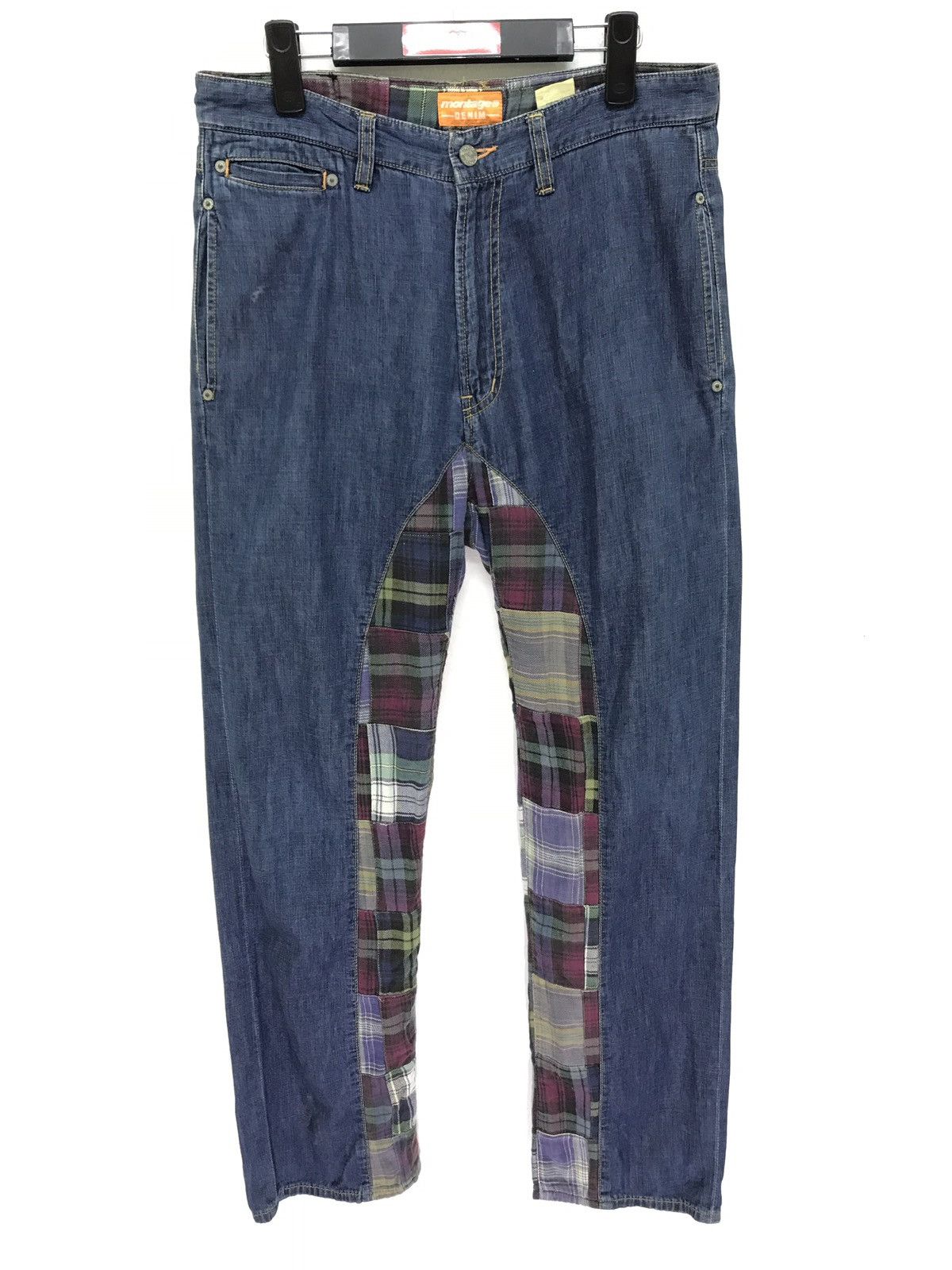 Japanese Brand Japan Brand Montage Thin Denim Pant Patchwork Regular Size US 32 / EU 48 - 1 Thumbnail