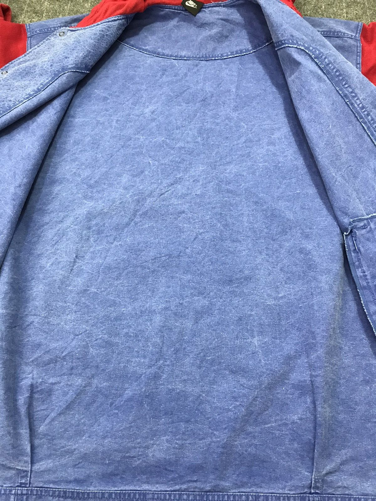 Nike × Vintage RARE Nike Parka Hoodies Jacket Mix Denim Jeans Size US XL / EU 56 / 4 - 4 Thumbnail