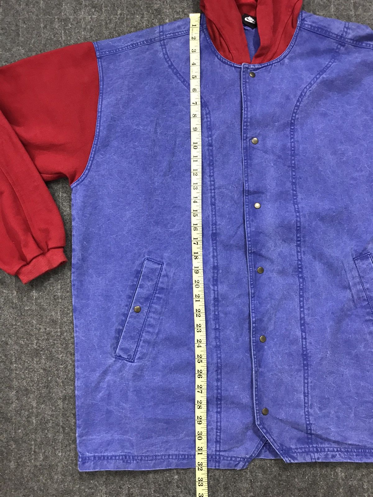 Nike × Vintage RARE Nike Parka Hoodies Jacket Mix Denim Jeans Size US XL / EU 56 / 4 - 9 Thumbnail