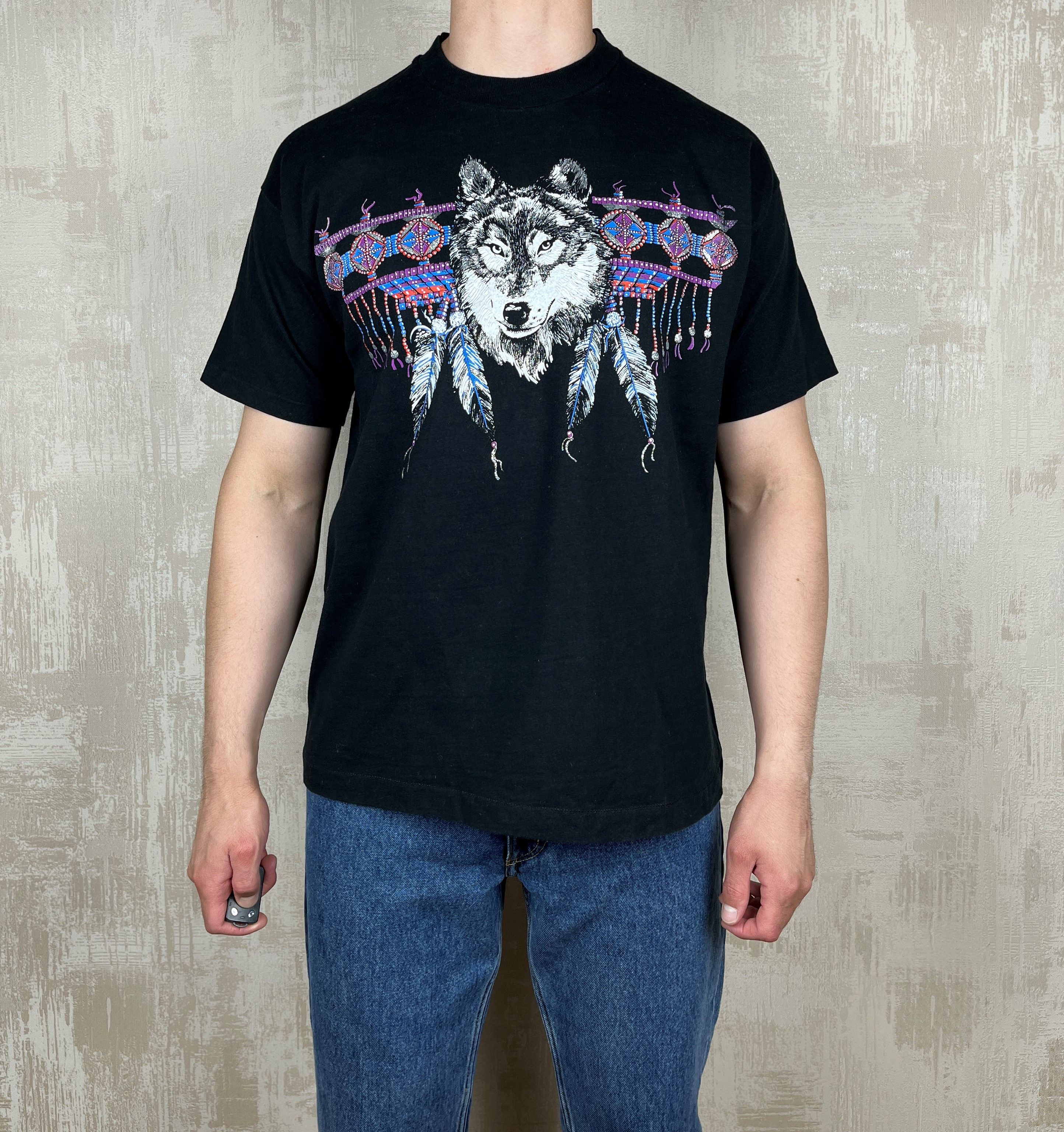 Vintage Wolf American Indians Dreamcatcher T-shirt