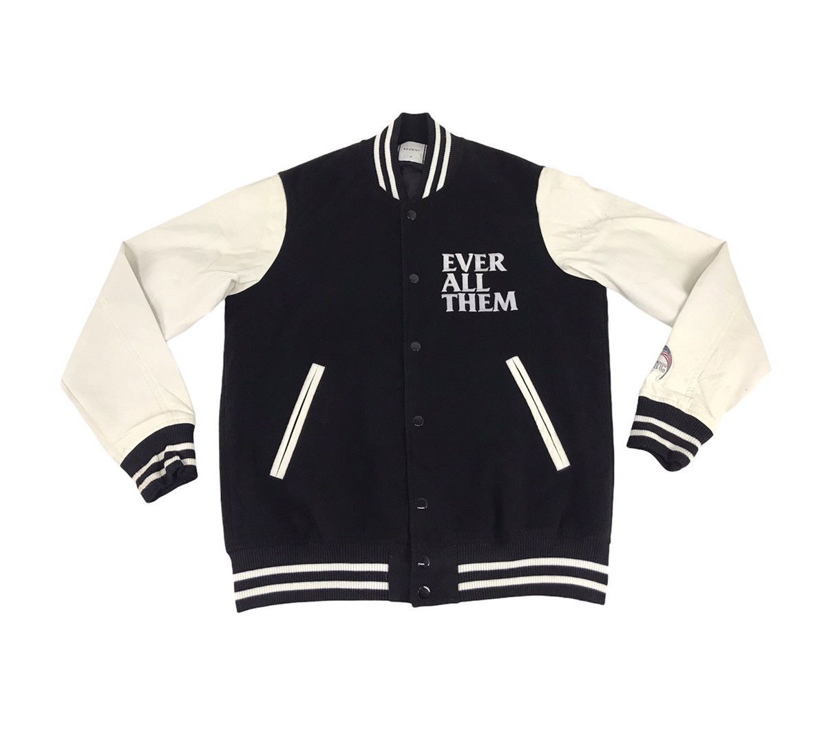 image of New York x Varsity Jacket Nyc Ever All Them Alright Varsity Jacket Hype Spell Out in Black (Size Me