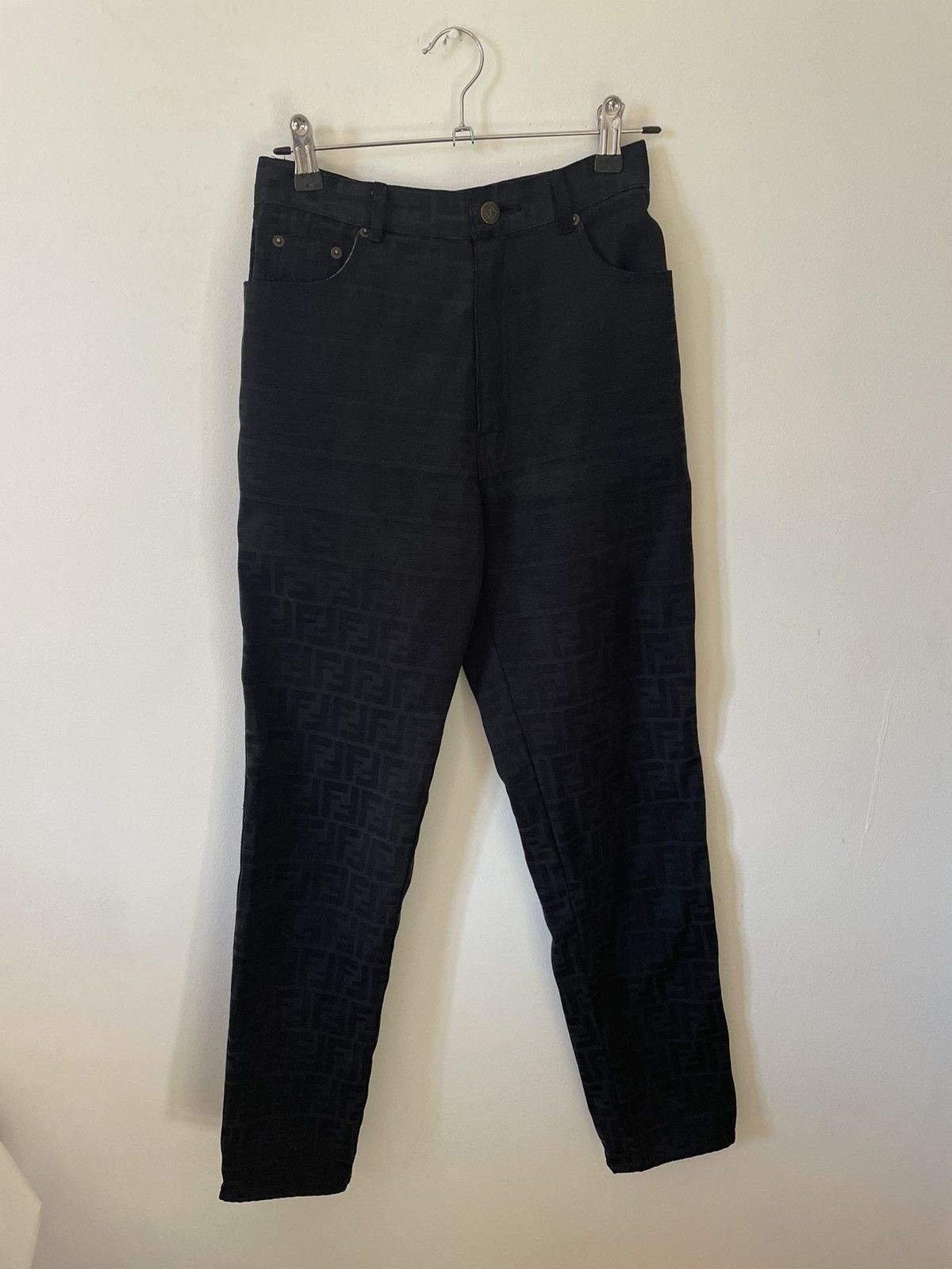 Fendi × Vintage Vintage Fendi Zucca Monogram Denim Jeans Size 24" / US 00 / IT 34 - 2 Thumbnail