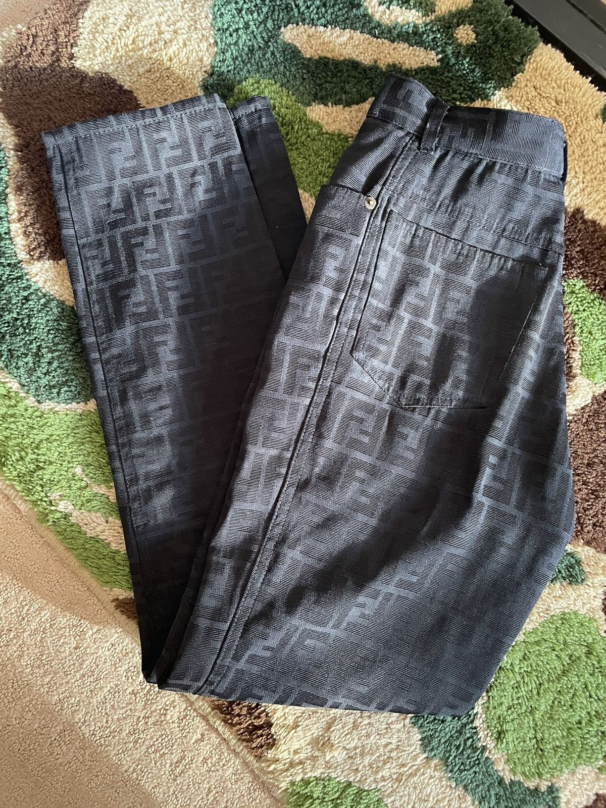 Fendi × Vintage Vintage Fendi Zucca Monogram Denim Jeans Size 24" / US 00 / IT 34 - 1 Thumbnail