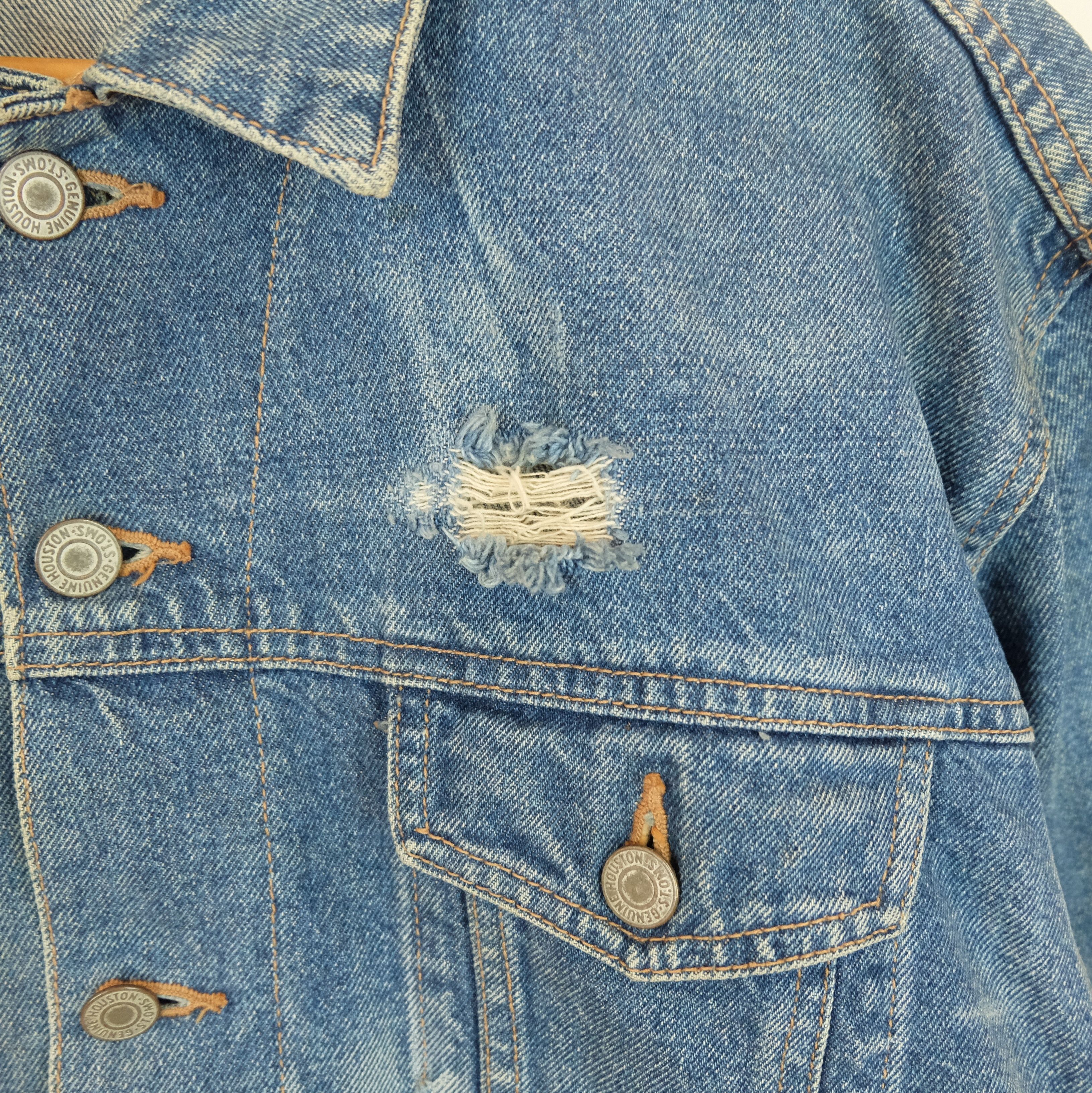 Japanese Brand Vintage 80's HOUSTON Japan Denim Jeans Punk Jacket Size US L / EU 52-54 / 3 - 6 Thumbnail