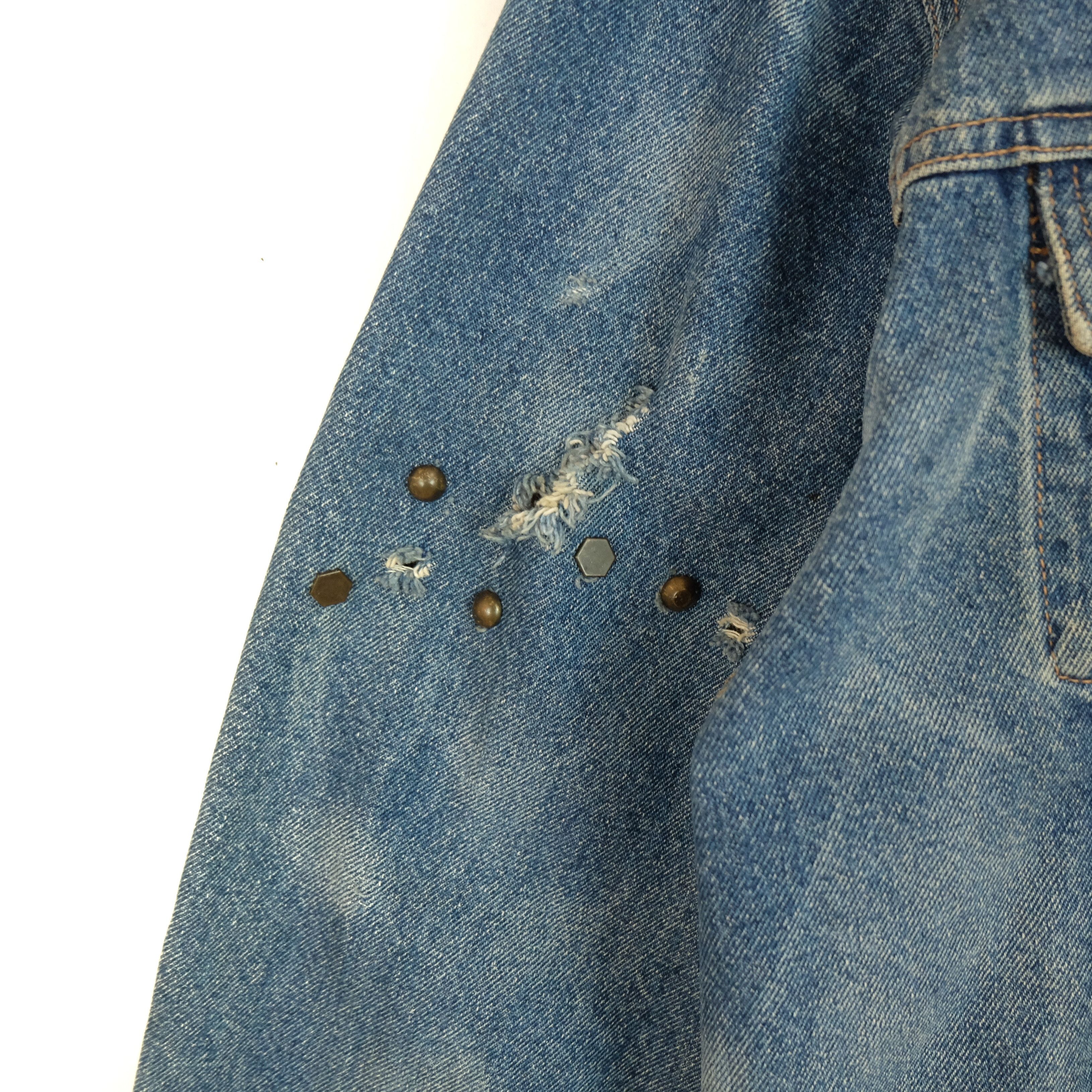 Japanese Brand Vintage 80's HOUSTON Japan Denim Jeans Punk Jacket Size US L / EU 52-54 / 3 - 5 Thumbnail