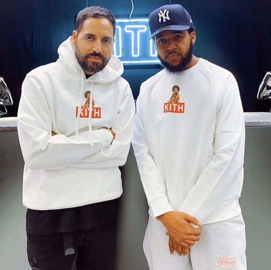 image of Kith X Biggie Classic Logo Hoodie White, Men's (Size Small)