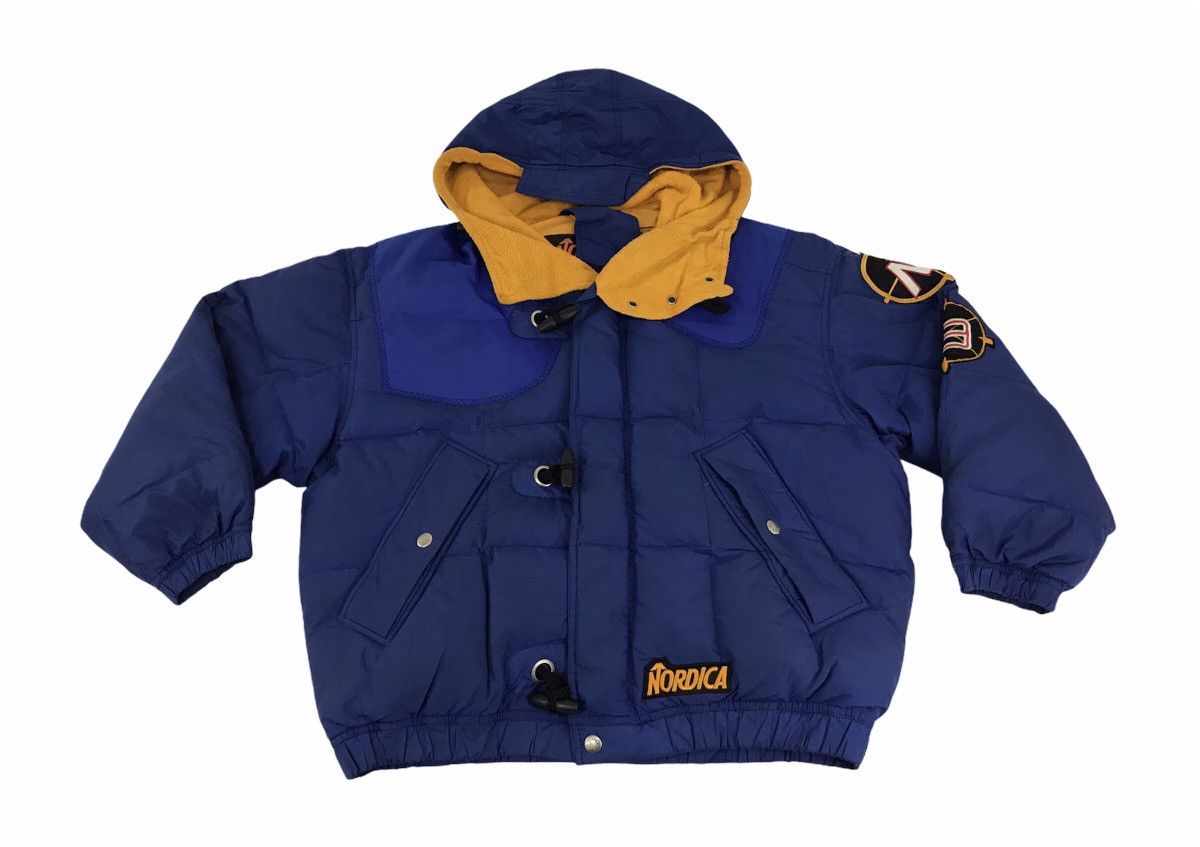 image of Italian Designers x Ski Nordica Ski Puffer Jacket Hoodies Winter Season in Blue, Men's (Size Large)