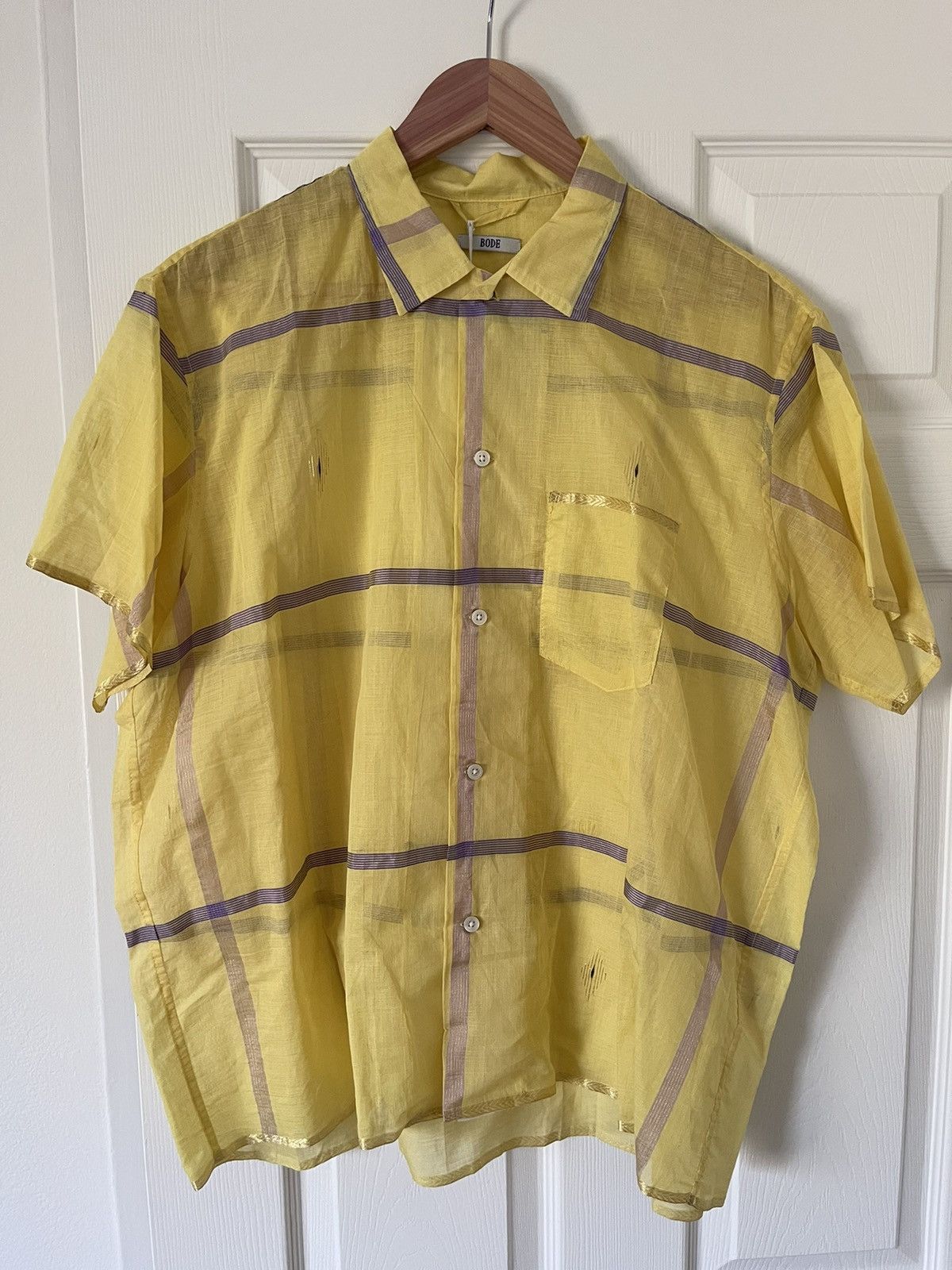 BODE One of a Kind Oz Plaid Silk Ribbon Shirt