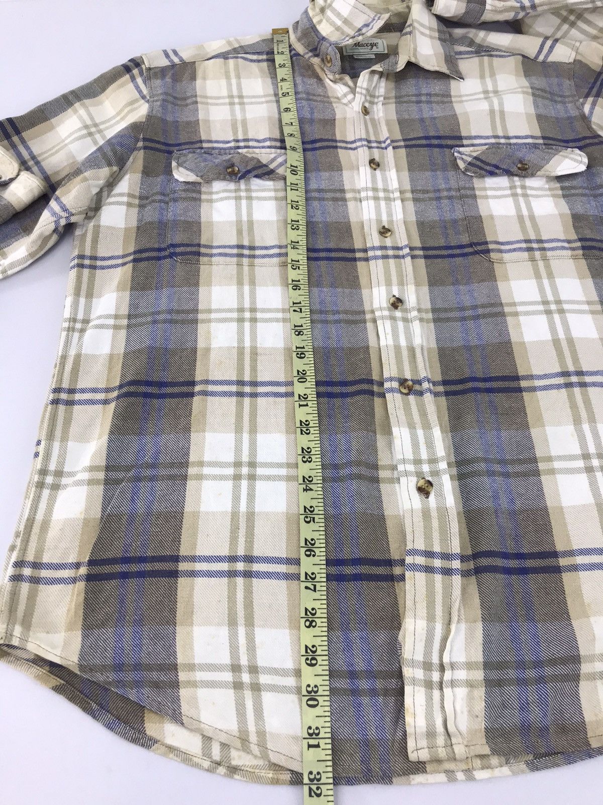 Flannel × Japanese Brand × Vintage Vintage Maceye Plaid Checked Flannel Quilted Button Down Size US XXL / EU 58 / 5 - 9 Thumbnail