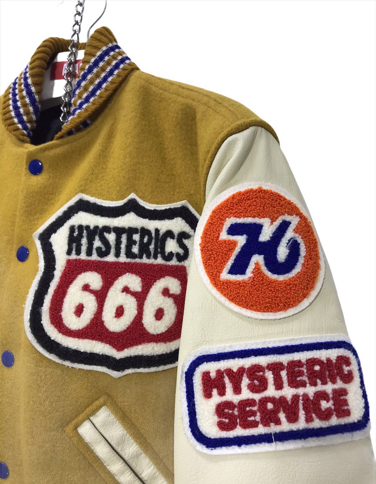 Hysteric Glamour ⚡Rare Vtg late 90s/00🌟 Hysteric Varsity 76 Service 25🟩 Size US M / EU 48-50 / 2 - 4 Thumbnail