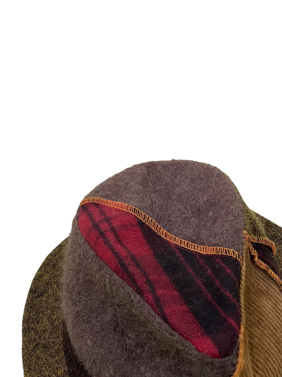 Japanese Brand Patchwork Fedora Hat Basiqueenti Wool Like Size ONE SIZE - 7 Thumbnail