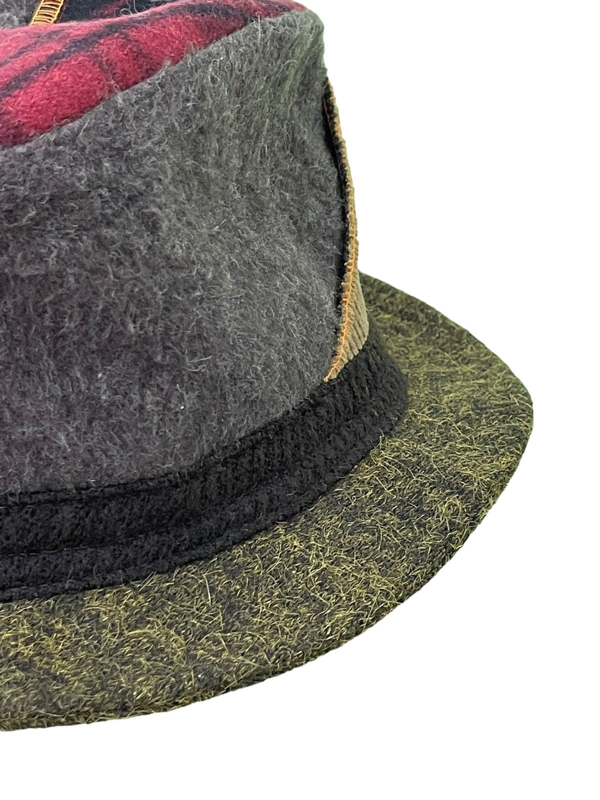 Japanese Brand Patchwork Fedora Hat Basiqueenti Wool Like Size ONE SIZE - 8 Thumbnail