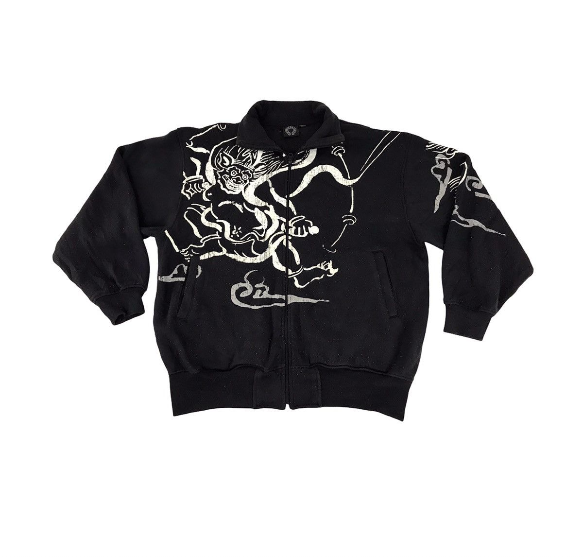 image of Vintage World Dragon Sweatshirt Big Logo Inspired Chrome Hearts in Black, Men's (Size XL)