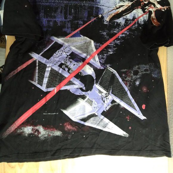 Hanes × Star Wars × Vintage Vintage Star Wars Millennium Falcon Death Star AOP T-Shirt Size US XL / EU 56 / 4 - 2 Thumbnail