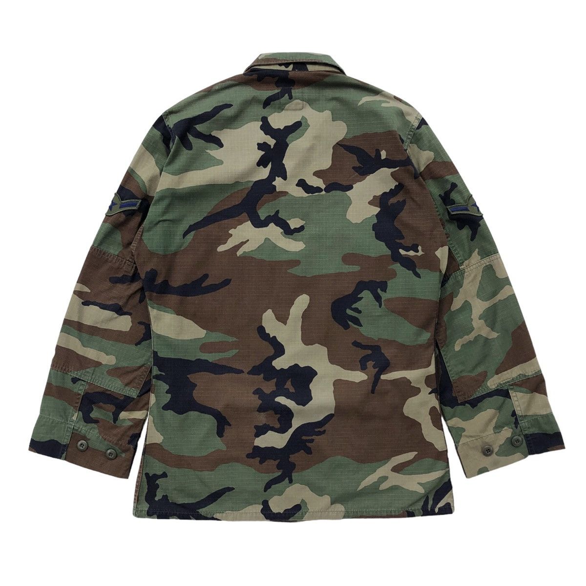 Vintage 🔥Vintage 80s US Air Force Woodland Camo Jacket With Patches Size US S / EU 44-46 / 1 - 8 Thumbnail