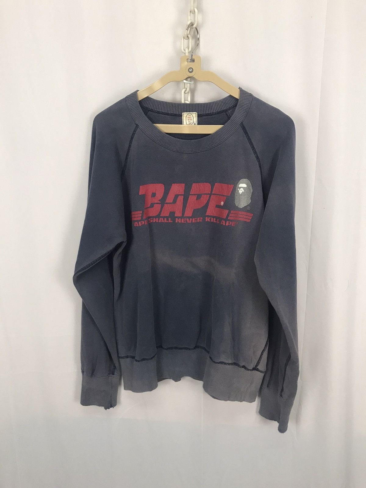 Bape × Vintage Bape “ape shall never kill ape” distressed sweatshirt Size US M / EU 48-50 / 2 - 8 Thumbnail