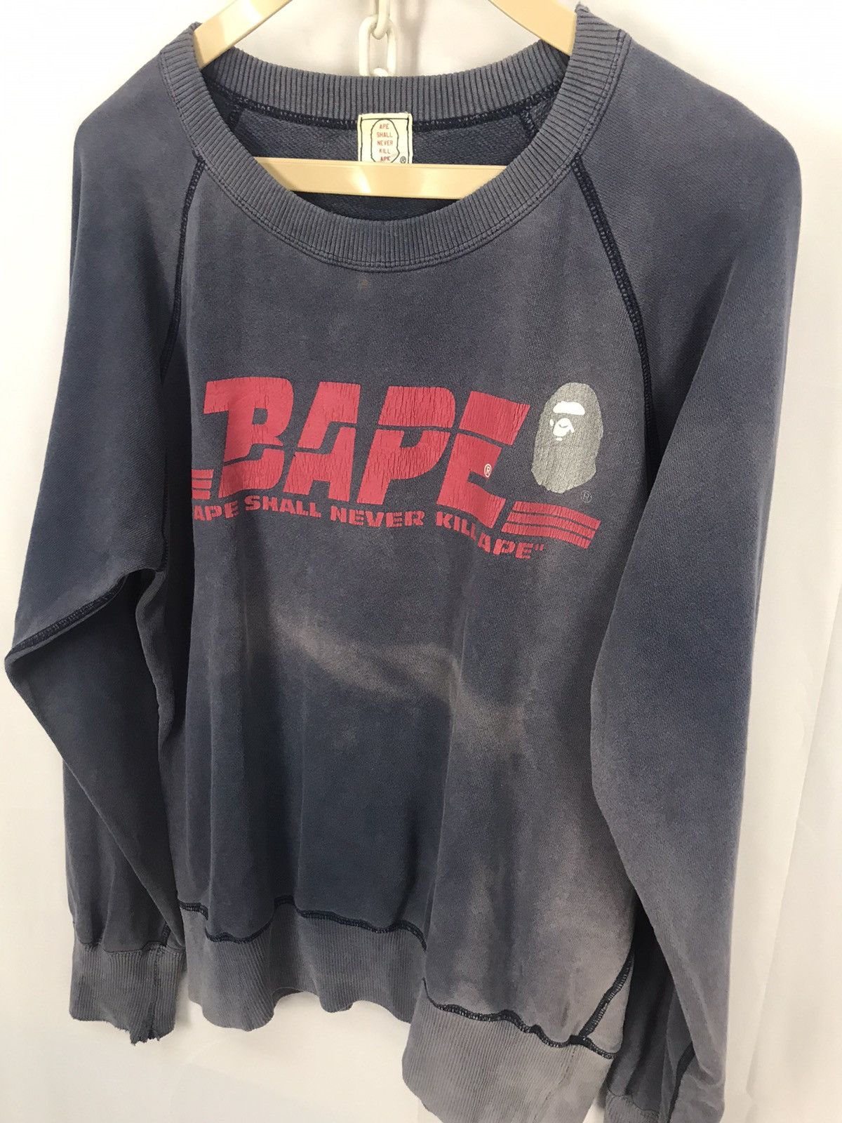 Bape × Vintage Bape “ape shall never kill ape” distressed sweatshirt Size US M / EU 48-50 / 2 - 5 Thumbnail