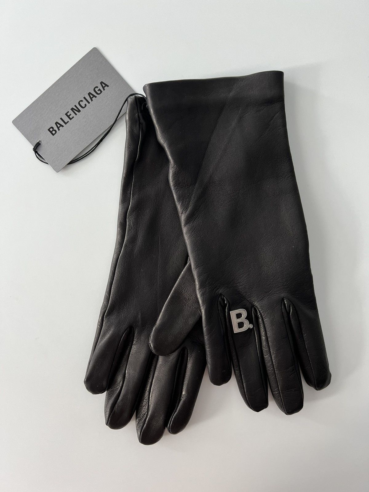Balenciaga AW21 Balenciaga Leather Logo Gloves Size ONE SIZE - 2 Thumbnail