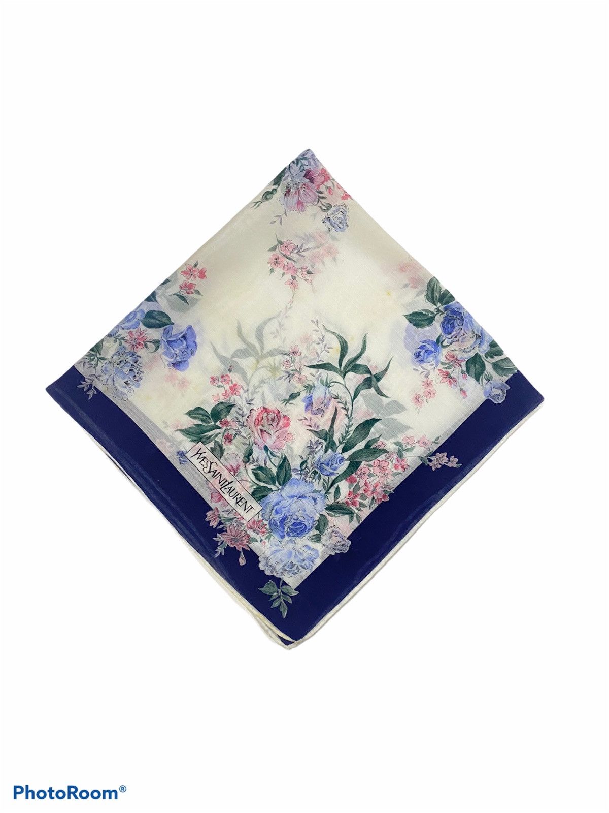 Designer × Vintage × Yves Saint Laurent Yves Saint Laurent floral design handkerchief 18”x18” YSL Size ONE SIZE - 1 Thumbnail