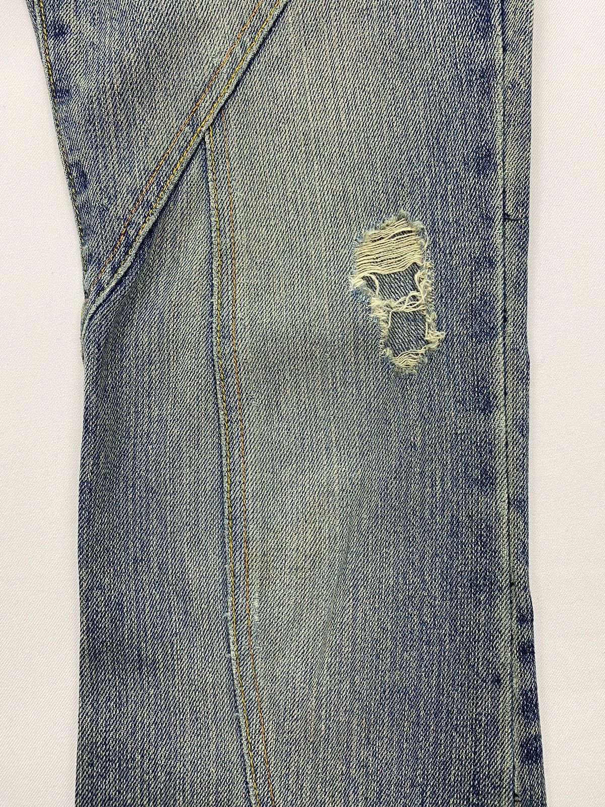 Japanese Brand Domestic Science Kasper Distressed Flared Jeans Size 29" - 17 Thumbnail