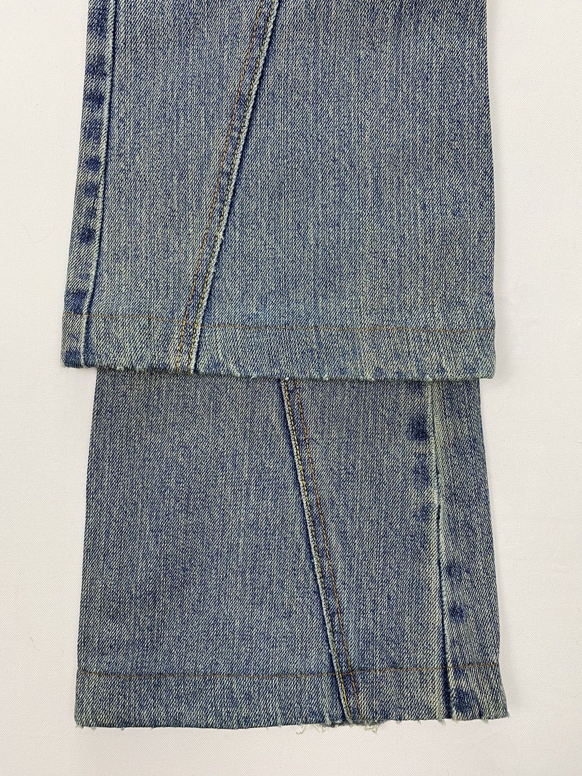 Japanese Brand Domestic Science Kasper Distressed Flared Jeans Size 29" - 20 Thumbnail