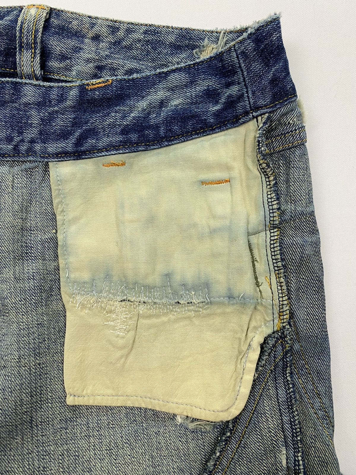 Japanese Brand Domestic Science Kasper Distressed Flared Jeans Size 29" - 25 Thumbnail