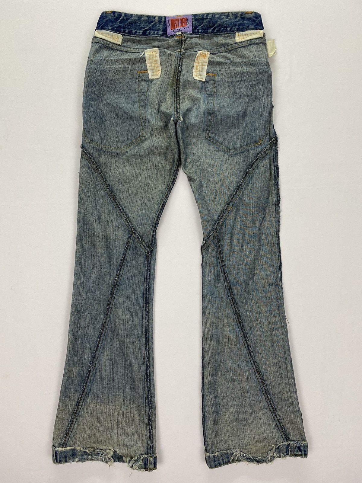 Japanese Brand Domestic Science Kasper Distressed Flared Jeans Size 29" - 10 Thumbnail
