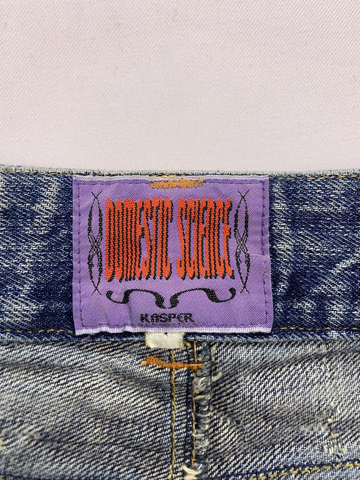 Japanese Brand Domestic Science Kasper Distressed Flared Jeans Size 29" - 13 Thumbnail