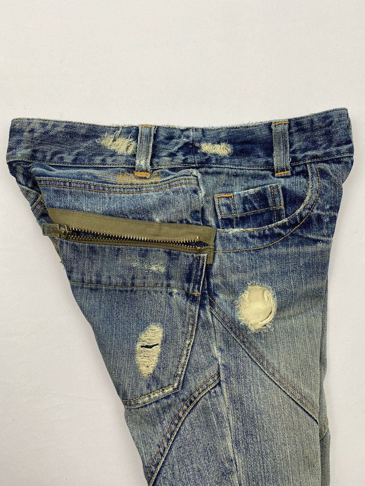 Japanese Brand Domestic Science Kasper Distressed Flared Jeans Size 29" - 18 Thumbnail