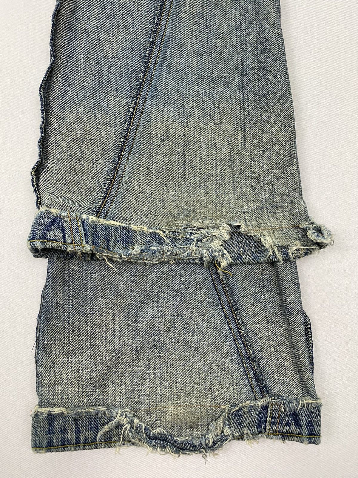 Japanese Brand Domestic Science Kasper Distressed Flared Jeans Size 29" - 23 Thumbnail