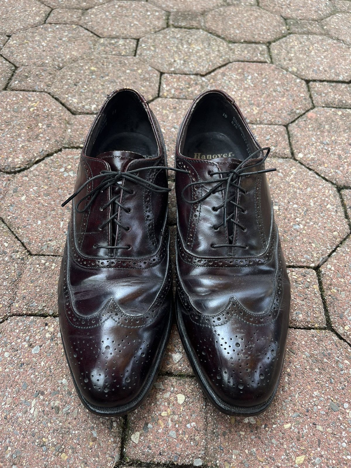 Vintage Red Leather Wingtip Mens Dress Shoes