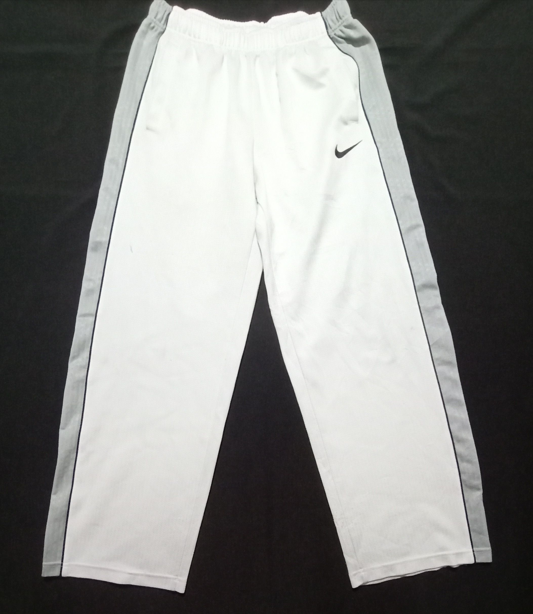 image of 90's Nike Swoosh Sweatpants Jogger Embroidery Logo in White, Women's (Size 28)