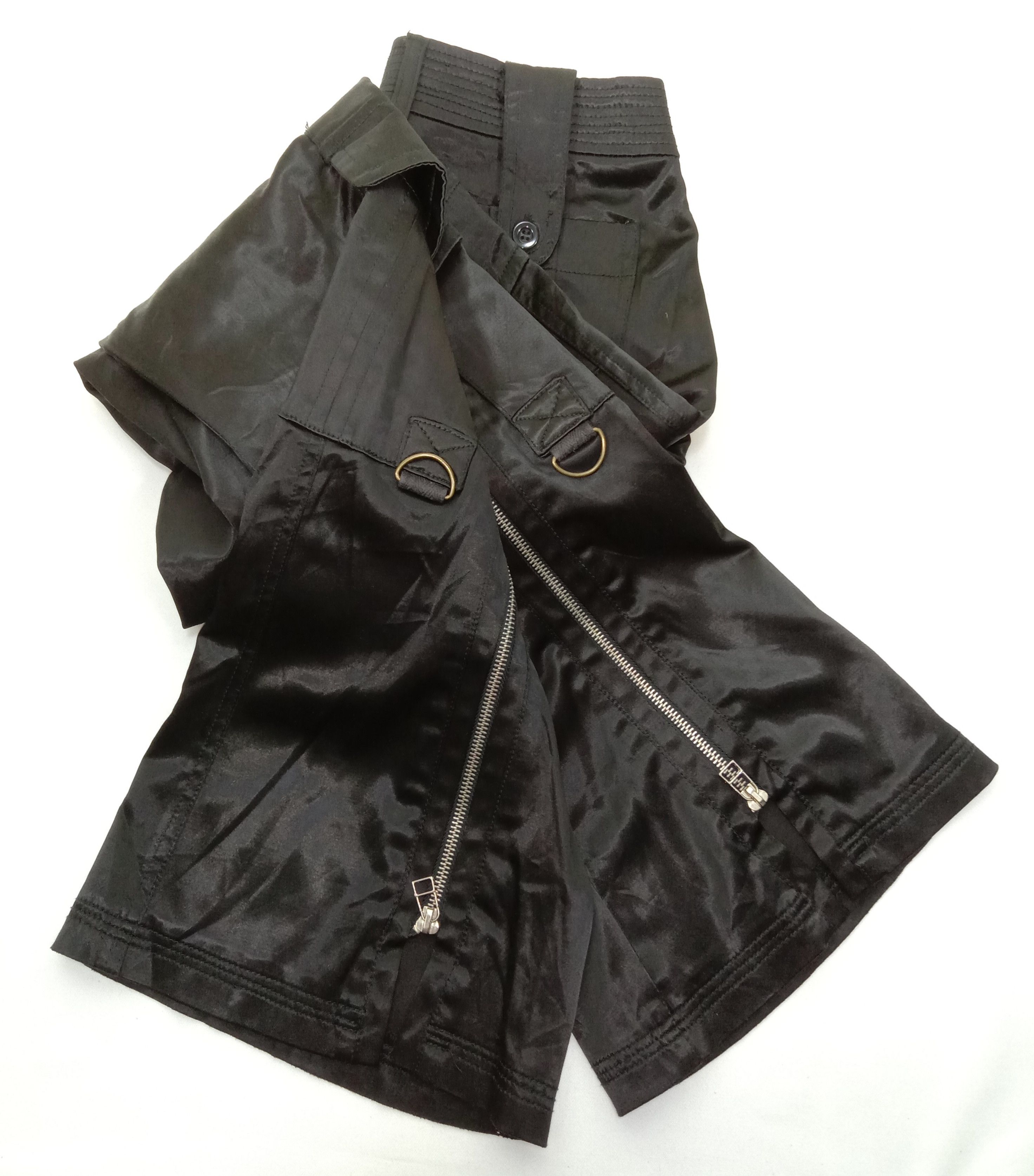 Japanese Brand Vintage Flare Vanilla Star Full Zipper Glossy Cargo Pants Size 29" - 12 Thumbnail