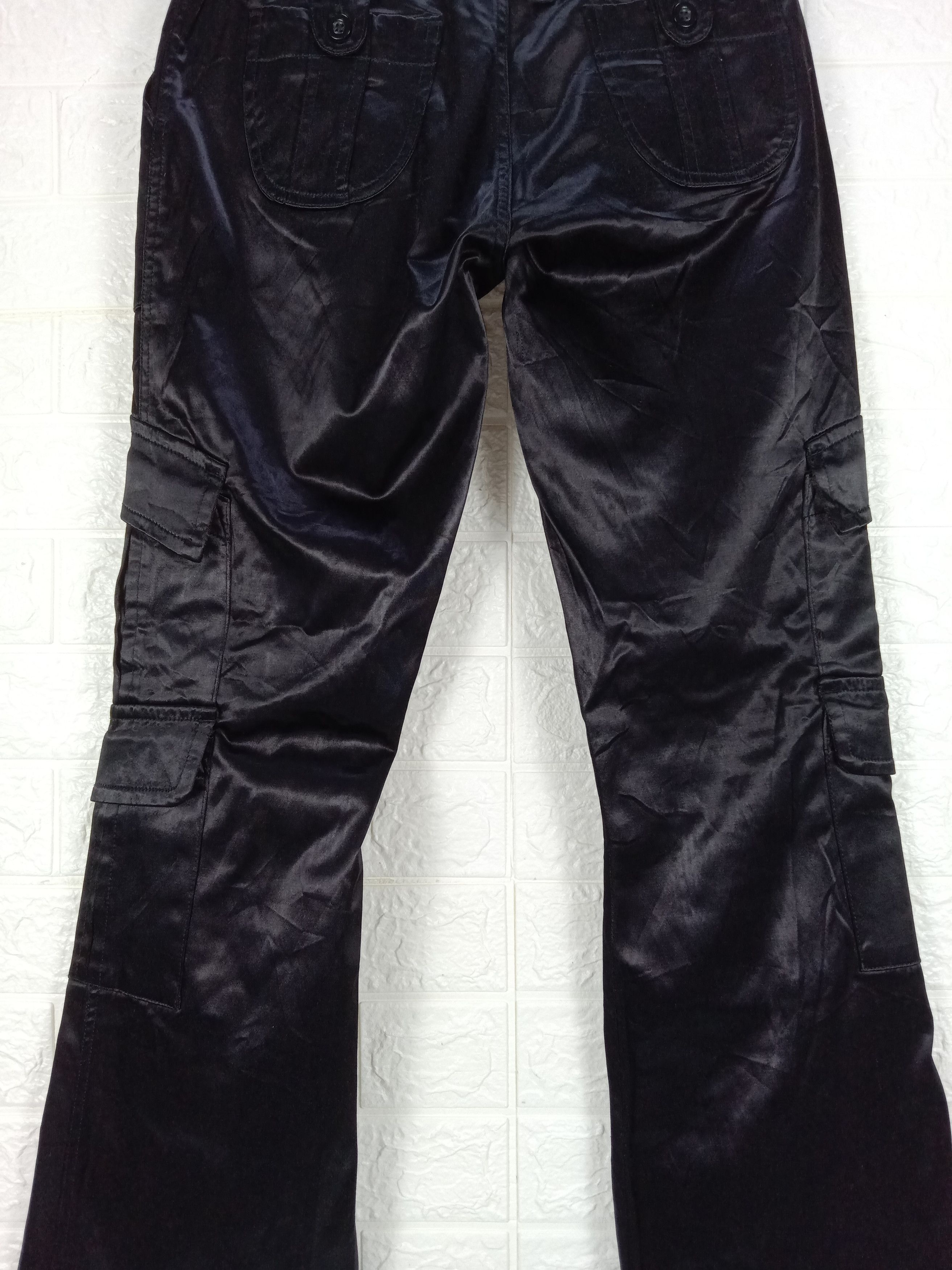 Japanese Brand Vintage Flare Vanilla Star Full Zipper Glossy Cargo Pants Size 29" - 7 Thumbnail