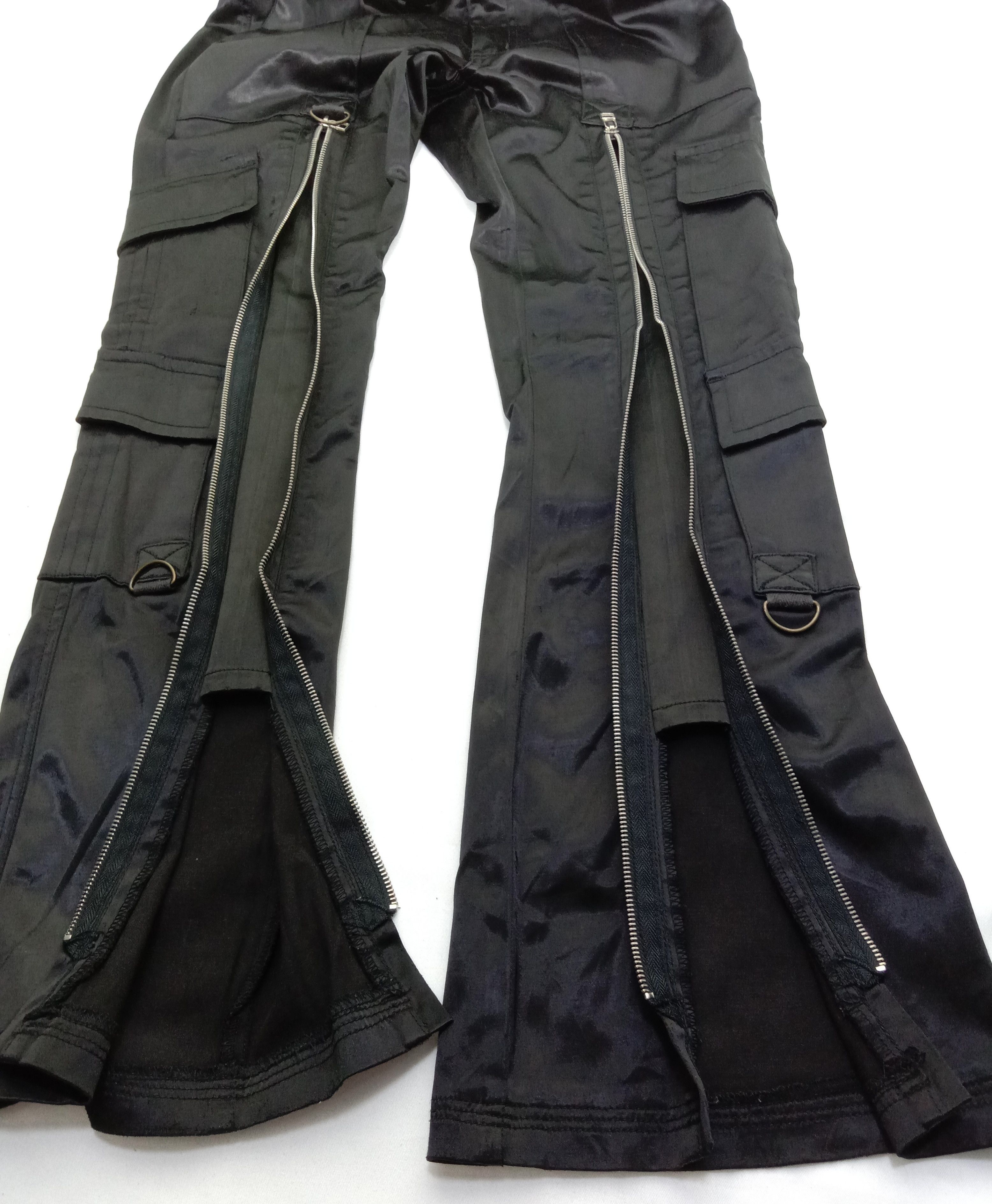Japanese Brand Vintage Flare Vanilla Star Full Zipper Glossy Cargo Pants Size 29" - 11 Thumbnail