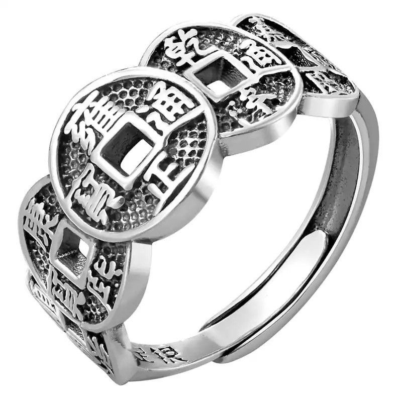 Other 5 Emperor Coins Tibetan Silver Ring Size ONE SIZE - 5 Thumbnail