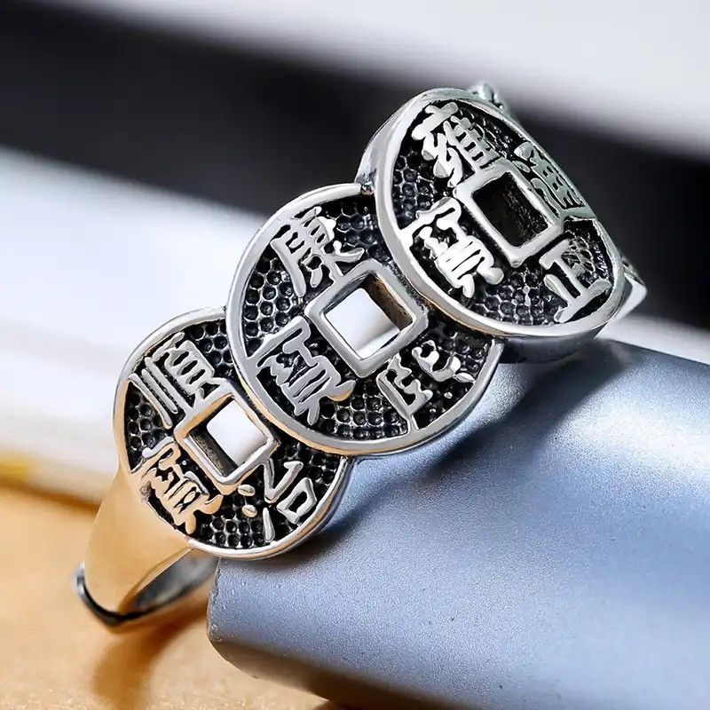 Other 5 Emperor Coins Tibetan Silver Ring Size ONE SIZE - 3 Thumbnail