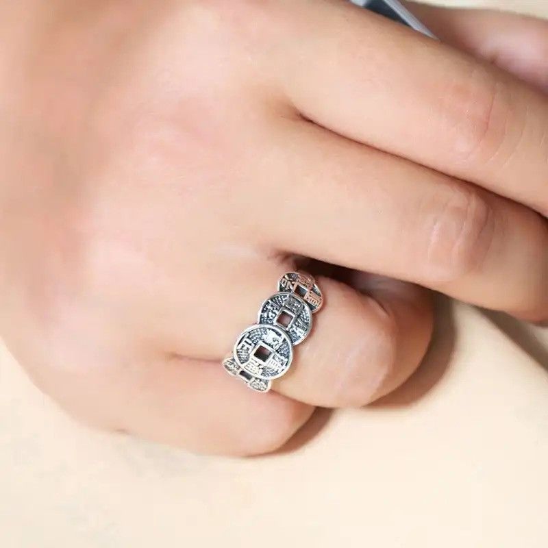 Other 5 Emperor Coins Tibetan Silver Ring Size ONE SIZE - 4 Thumbnail