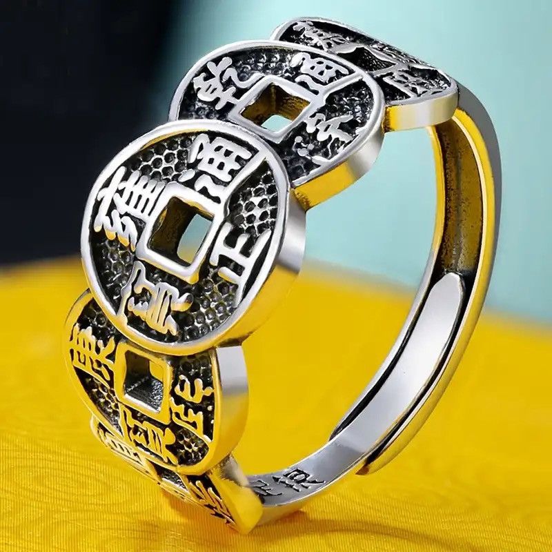Other 5 Emperor Coins Tibetan Silver Ring Size ONE SIZE - 2 Thumbnail