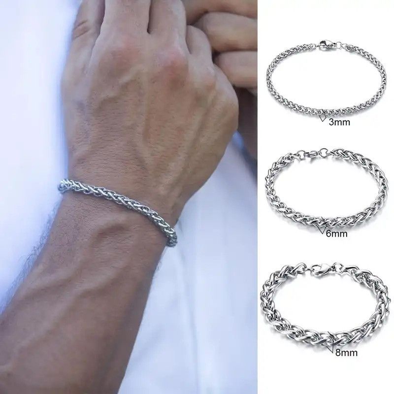Other Double Chains Stainless Steel Chain Bracelet Size ONE SIZE - 1 Thumbnail